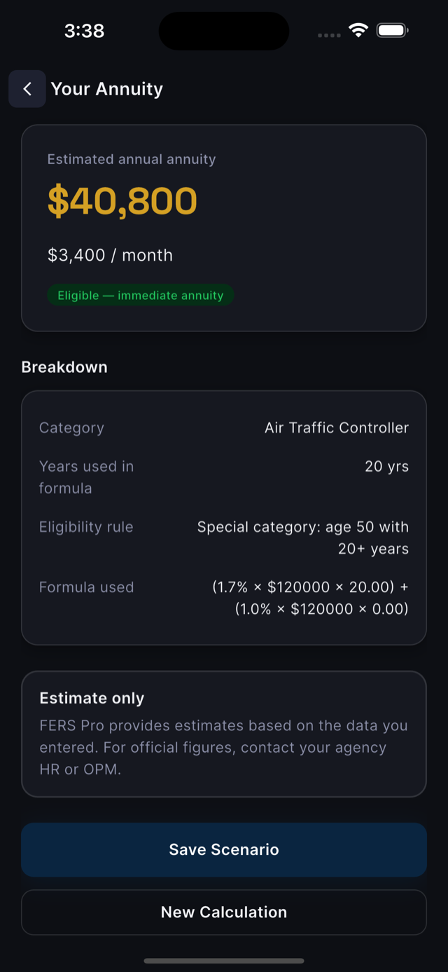 FERS Pro: Pension Calculator screenshot 3