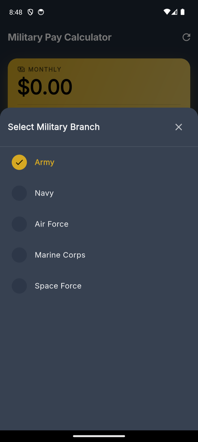 US Military Pay Calculator screenshot 2