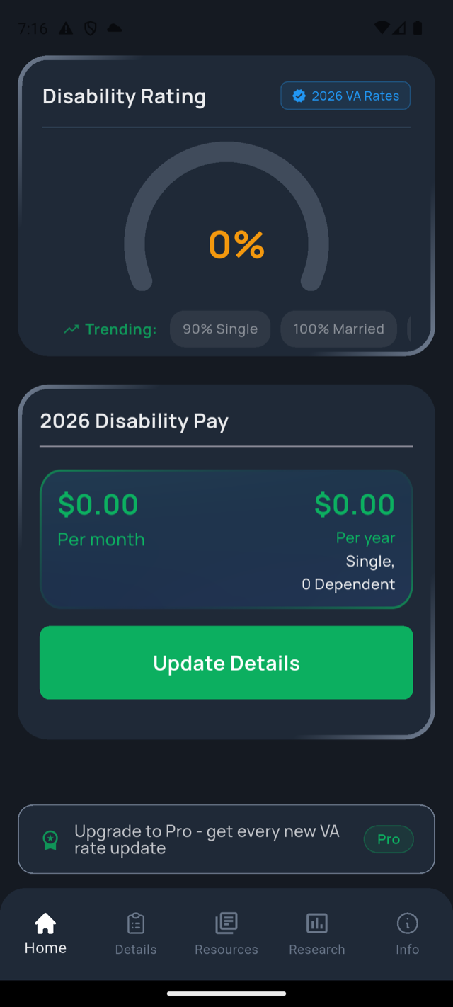 VA Disability Rates Calculator screenshot 3